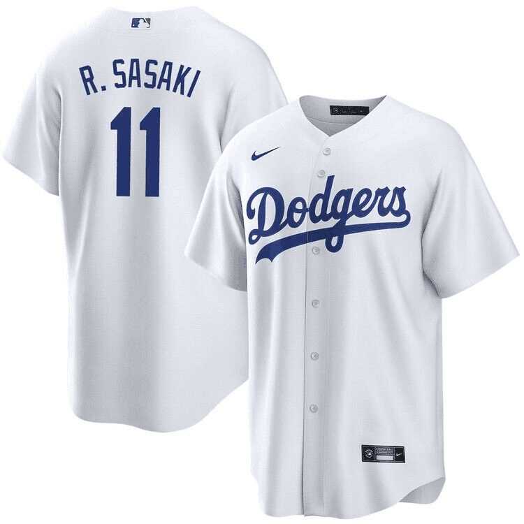 Men%27s Los Angeles Dodgers #11 Roki Sasaki White Cool Base Stitched Jersey Dzhi->los angeles dodgers->MLB Jersey